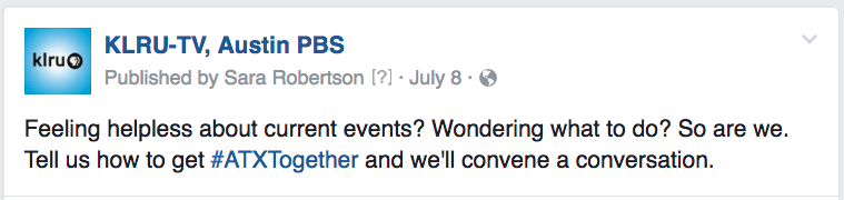 KLRU feeling helpless