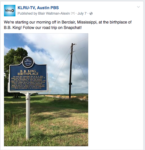 KLRU Snapchat invite