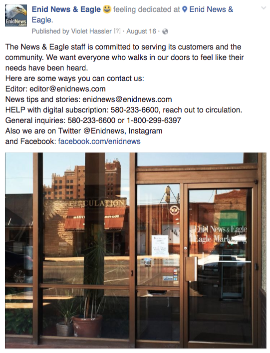 Enid ways to contact