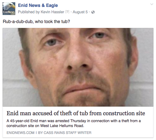 Enid tub theft