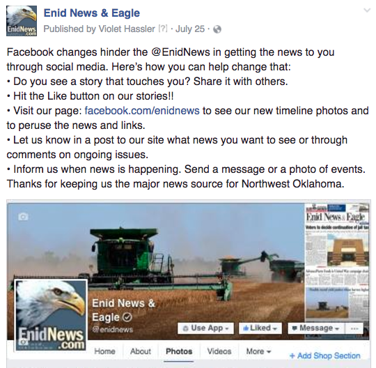 Enid facebook changes
