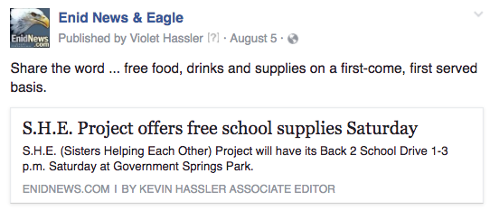 Enid school supplies