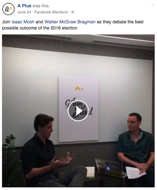 A Plus Saul election debate