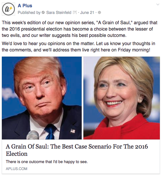 A Plus Saul election crowdsourcing