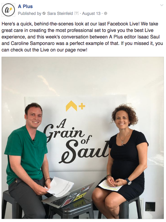 A Plus Saul behind the scenes