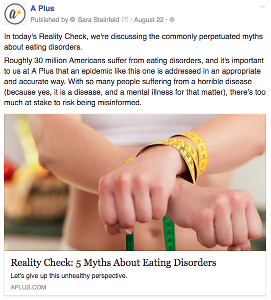 A Plus eating disorders