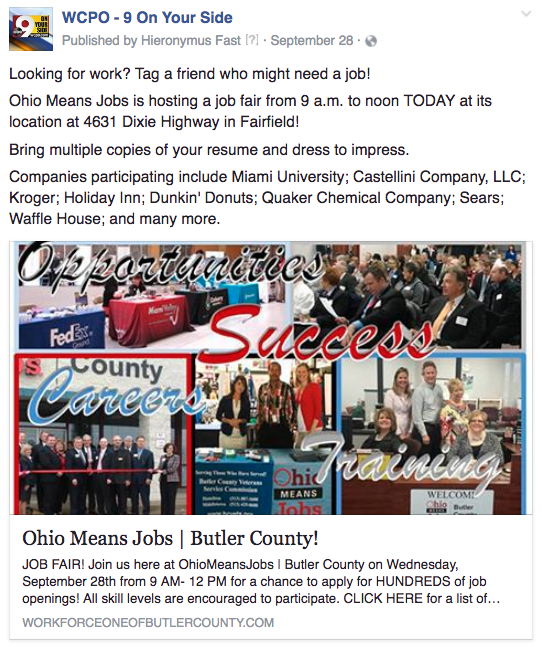 WCPO job fair tagging