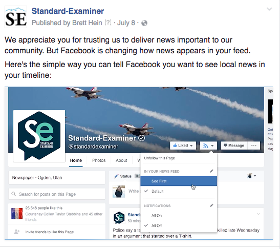 Ogden Facebook changes