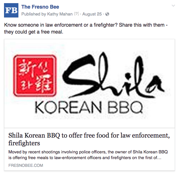 Fresno free food law enforcement