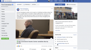 When sharing a story about someone who died by suicide on Facebook, the Coloradoan used the post as a way to explain their approach to covering suicides. The Facebook post read: "It's the Coloradoan's policy not to report on individual suicides unless the act is in a public place or involves a high-profile person, such as in this case. We felt it was important to report on this story to complete our coverage of the case and provide resources for those struggling with mental illness." The news team did a good job responding to commenters in an appropriate tone and used national guidelines from the CDC to help explain their position.