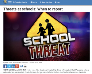 Sometimes explaining why you are not covering a story is just as helpful for your users as explaining why you are covering one. KCRG did just that when users asked them why they were not covering all school threats happening in the community. They decided to write an explainer story on their website explaining when and why they will cover school threats and also when they will not. The policy was one that was known inside the newsroom but it was the first time they were making their policy public.
