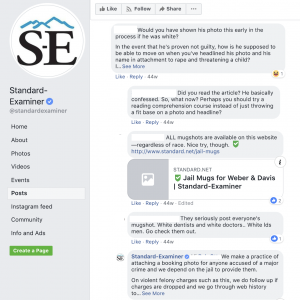 The Standard-Examiner explained how they approach including mugshots in their crime reporting after a question about the issue came up on Facebook.
