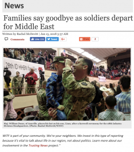 WITF wanted to show users they are connected to the community so they added a note at the top of a story. It read, "WITF is part of your community. We're your neighbors. We invest in this type of reporting because it's vital to talk about life in our region, not about politics. Learn more about our involvement in the Trusting News project." 