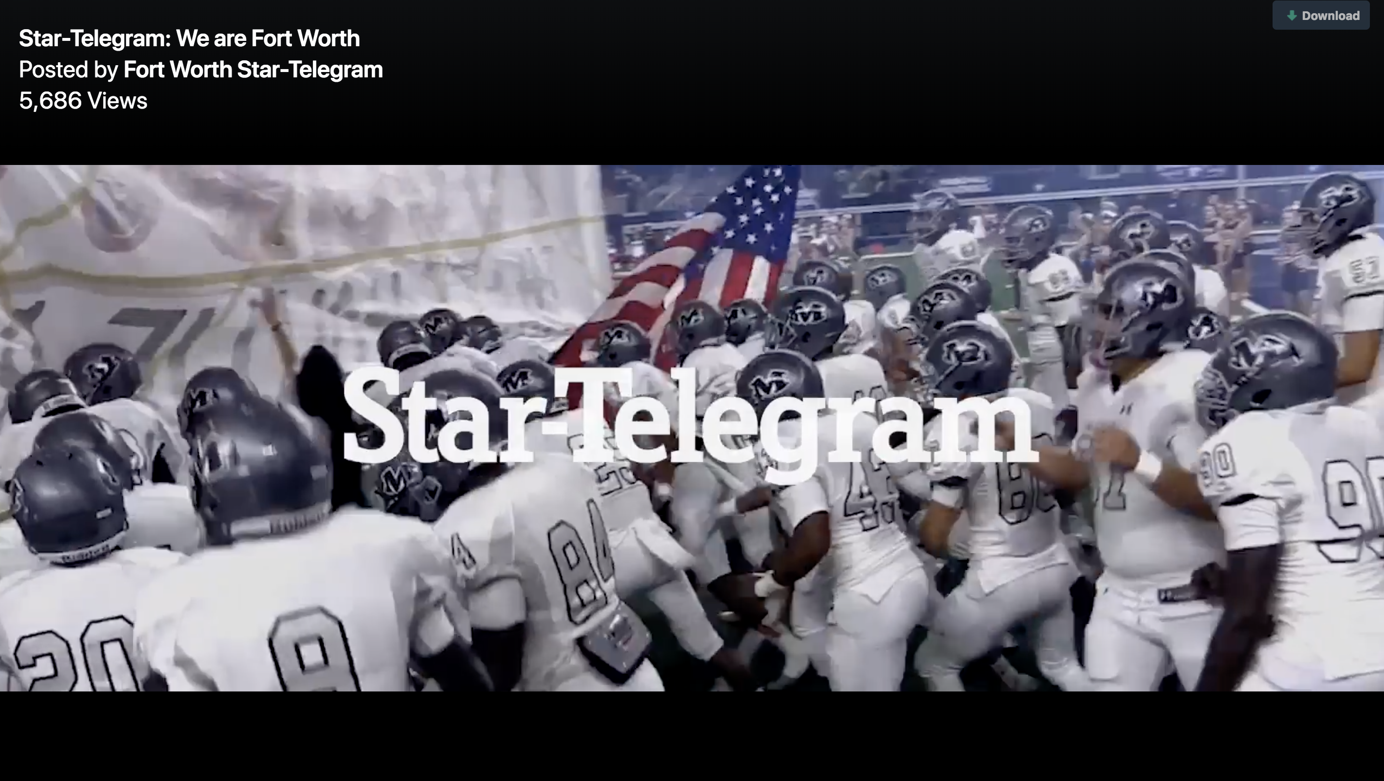 Screenshot from the Fort Worth Star-Telegram Facebook page, where a video was shared highlighting the paper's community coverage.