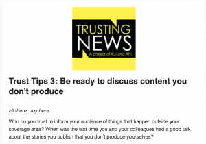 Trust Tips 3: Be ready to discuss content you don't produce