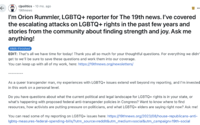 Journalists, talk about the lens you bring to reporting