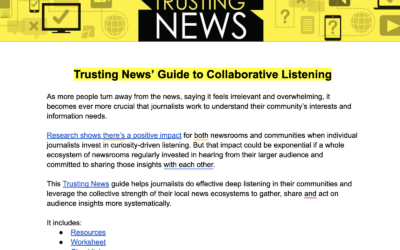 Journalists, collaborate to better understand your community